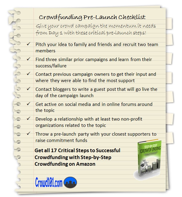 crowdfunding pre-launch checklist infographic