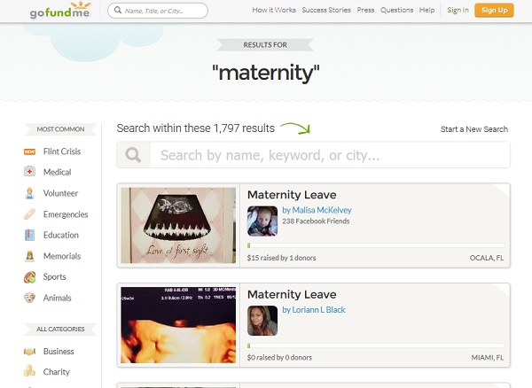 maternity crowdfunding pregnancy