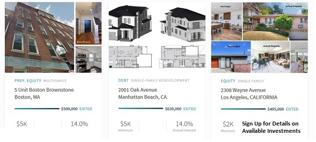 available real estate crowdfunding offers