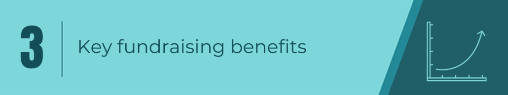 Benefits of peer-to-peer fundraising and matching gifts section header