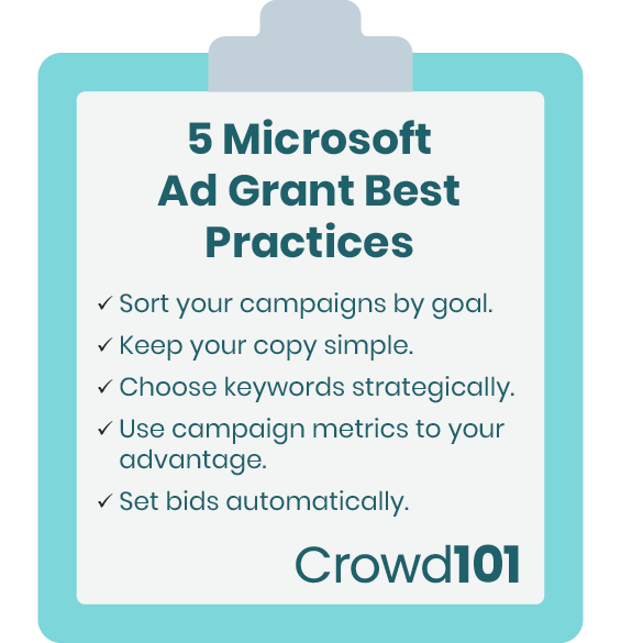 Keep this checklist in mind when creating ads with your Microsoft Ad Grant.