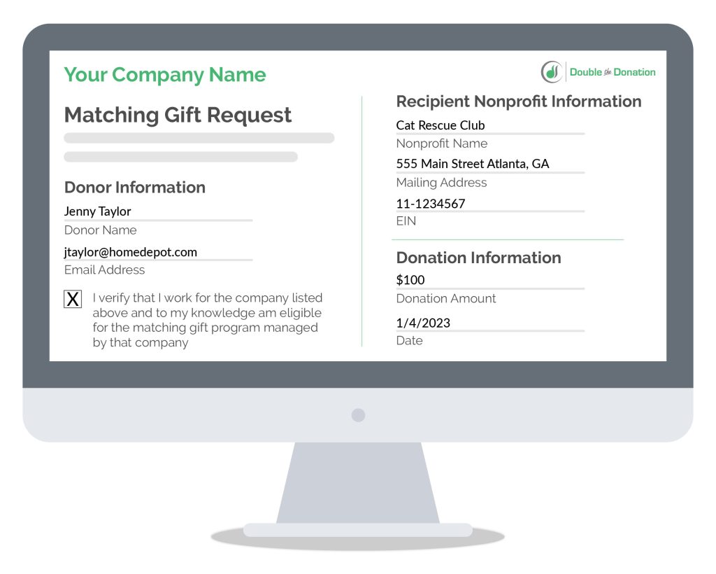 Starting a corporate giving program with Double the Donation's standard form