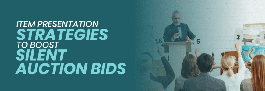 The title of the text next to someone taking bids at an auction.